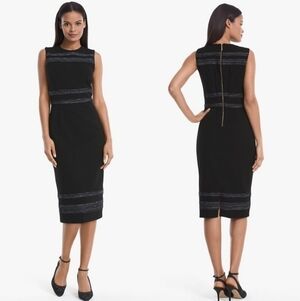 Whbm | Sleeveless Tweed Combo Sheath Dress